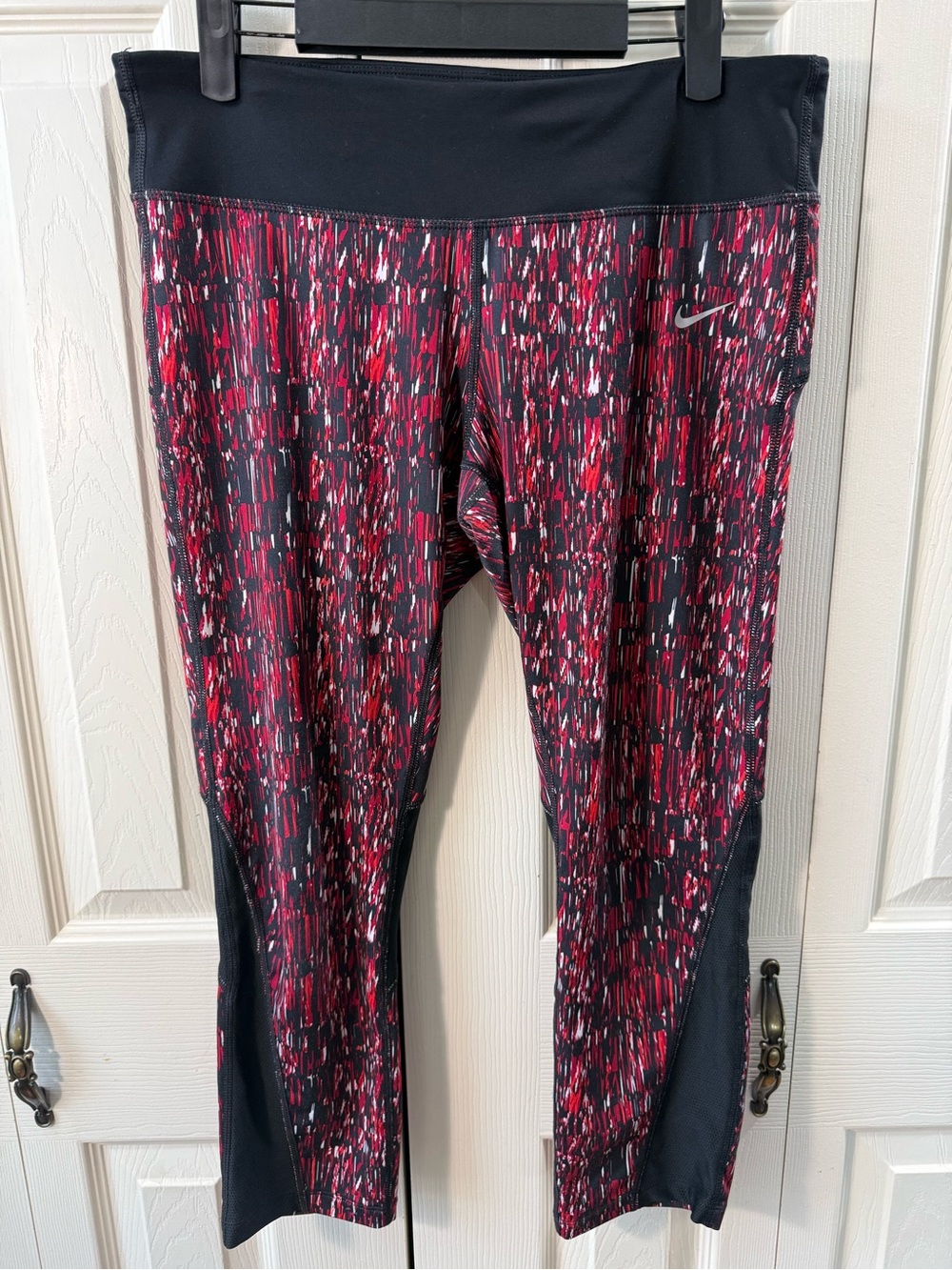 Nike Dri-FIT Meteor Printed Relay Running Capri Legging Tights Womens Size Large